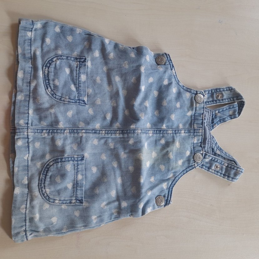 Kız Çocuk Gri Keten Elbise - Görsel 5