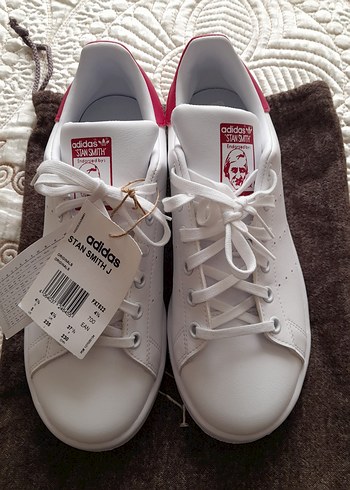 Kadın Beyaz Adidas Stan Smith Spor Ayakkabı - Görsel 5