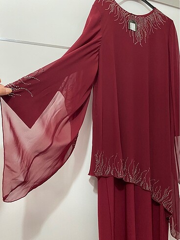 xl Beden bordo Renk abiye