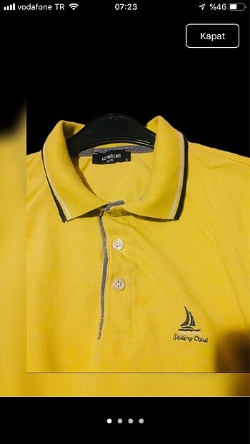 Polo Yaka Sarı Lacivert Beyaz Tshirt