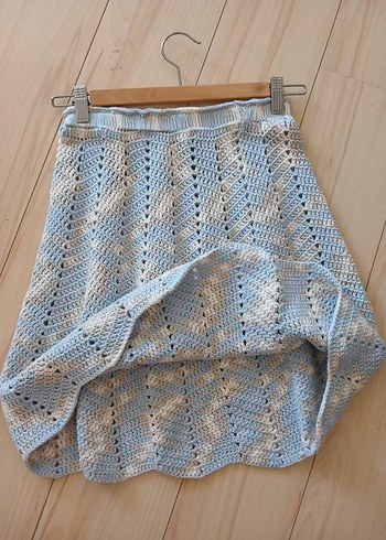 Mavi örgü midi hamile etek - Görsel 3