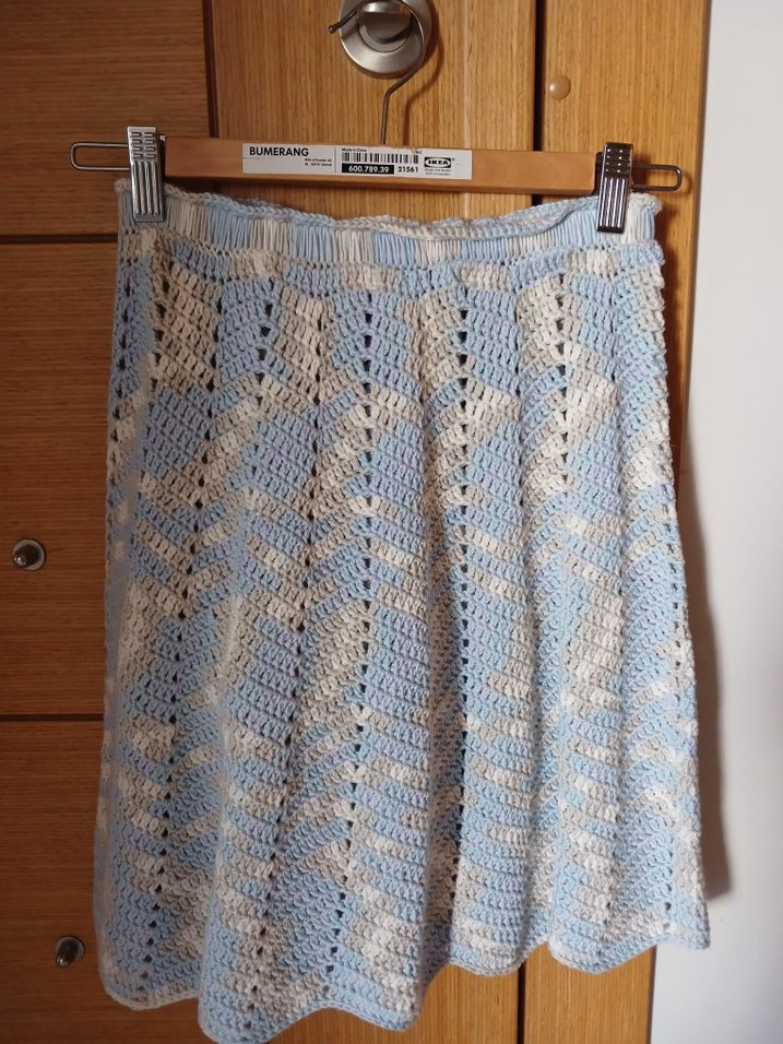 Mavi örgü midi hamile etek - Görsel 2