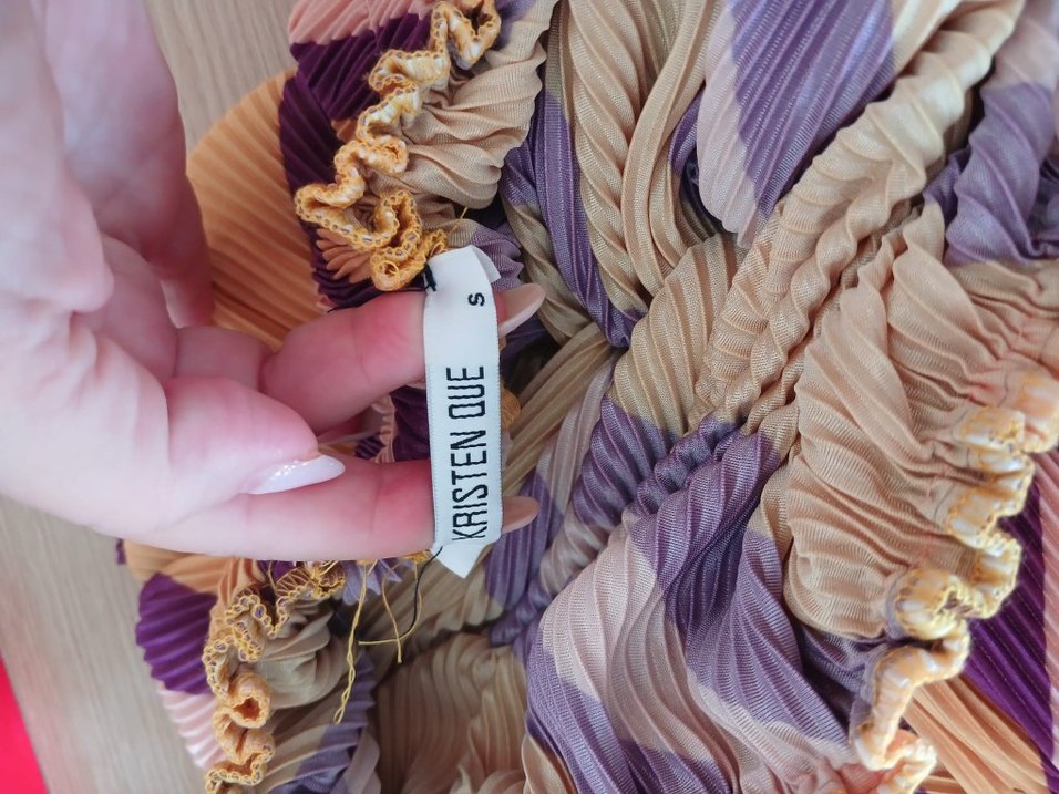 Pembe Çizgili Pilili Midi Etek - Görsel 5