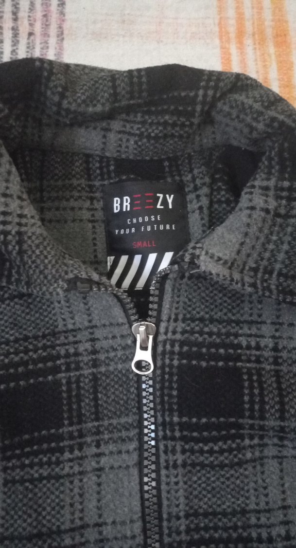 Gri Ekose Fermuarlı Erkek Ceket - Görsel 2