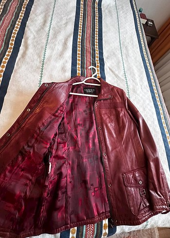 Bordo Deri Kemerli Kadın Ceket - Görsel 2