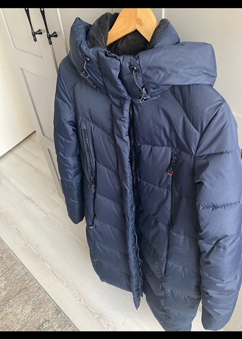 Kadın Lacivert Midi Fermuarlı Kaban - Görsel 2