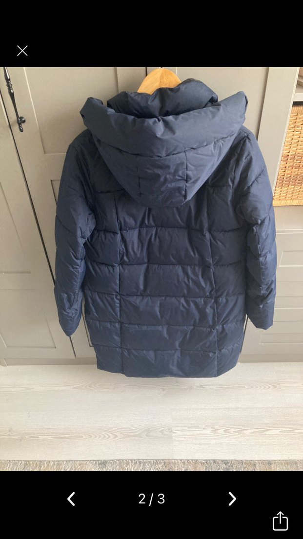 Kadın Lacivert Midi Fermuarlı Kaban - Görsel 3