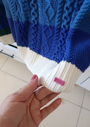 Renkli Örgü kız çocuğu Kazak, Salaş, Uzun Kollu - Görsel 7