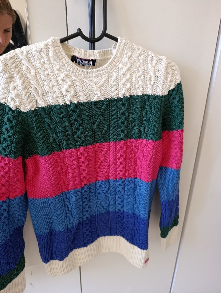 Renkli Örgü kız çocuğu Kazak, Salaş, Uzun Kollu - Görsel 4