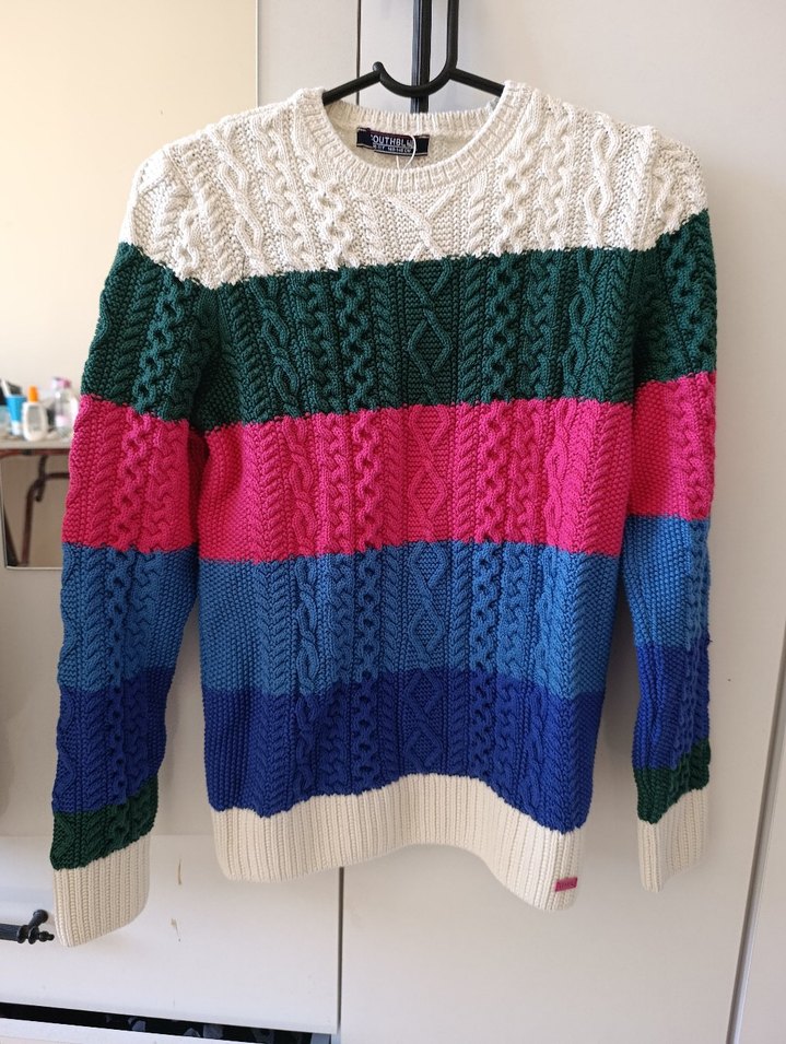 Renkli Örgü kız çocuğu Kazak, Salaş, Uzun Kollu - Görsel 3