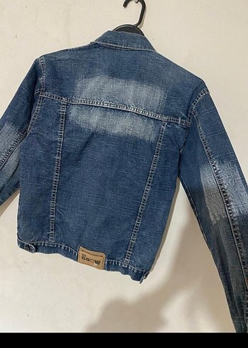 Düğmeli Koyu Mavi Kadın Kot Ceket - Görsel 2