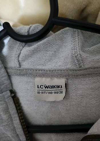 Gri Kapüşonlu Fermuarlı çocuk Ceket - Görsel 5