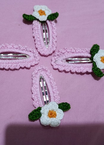 Dantelli Nakışlı Pembe Çocuk Taç Toka Seti - Görsel 2