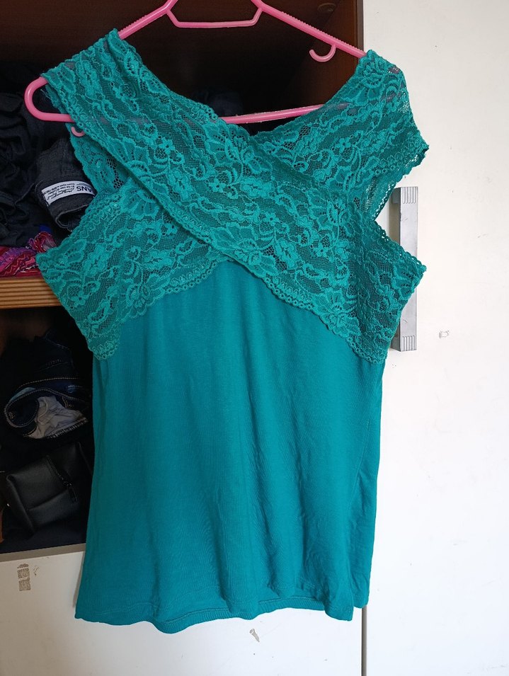 V Yaka Dantelli rahat esnek kumaş - Görsel 3