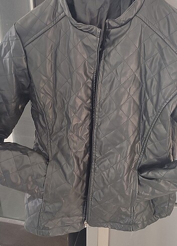 l Beden Deri görünümlü mont