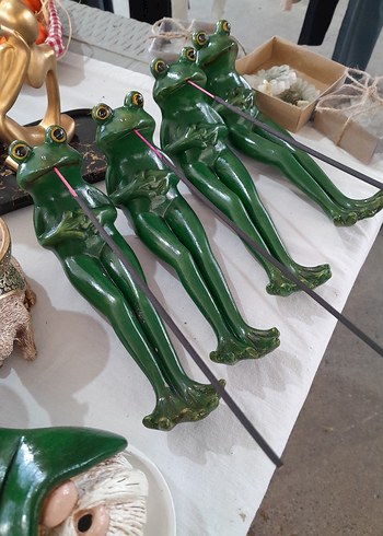 Uzun Bacaklı Yeşil Kurbağa Biblo tütsülük - Görsel 2