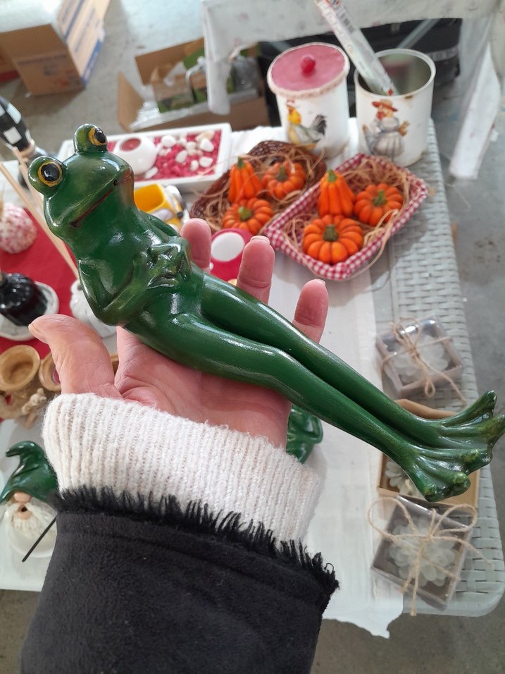 Uzun Bacaklı Yeşil Kurbağa Biblo tütsülük - Görsel 5