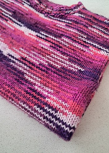 Kız Çocuk Renkli Batik Örgü Kazak - Görsel 6