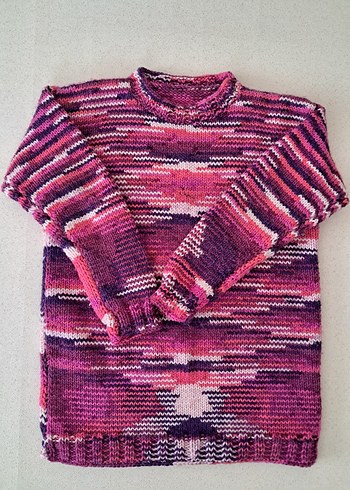 Kız Çocuk Renkli Batik Örgü Kazak - Görsel 2