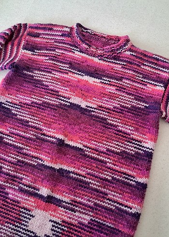 Kız Çocuk Renkli Batik Örgü Kazak - Görsel 3