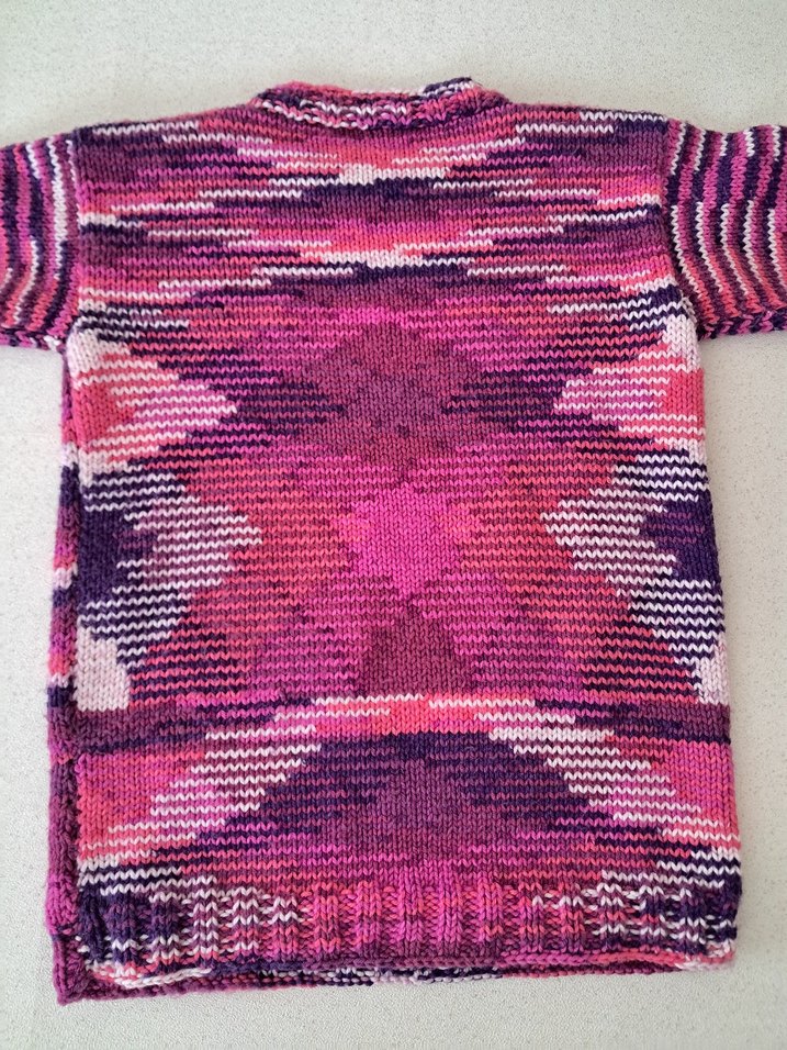 Kız Çocuk Renkli Batik Örgü Kazak - Görsel 4