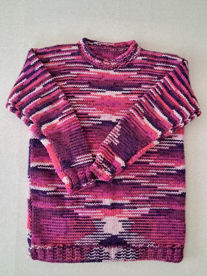 Kız Çocuk Renkli Batik Örgü Kazak - Görsel 2