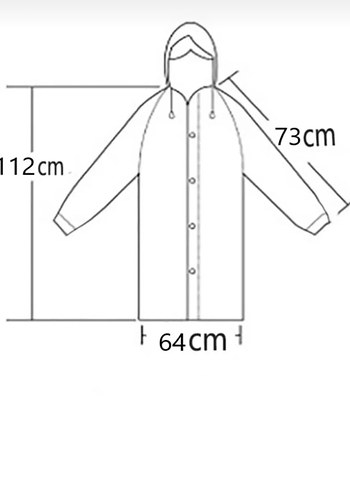 Standart Beden Pembe Kapüşonlu  Yağmurluk - Görsel 3