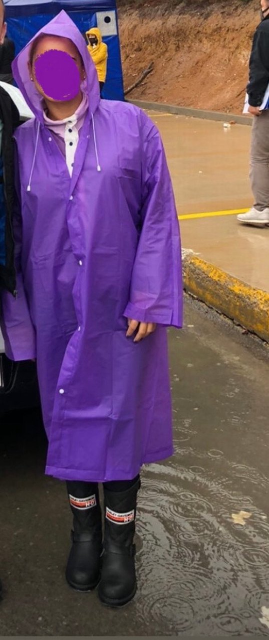 Standart Beden Pembe Kapüşonlu  Yağmurluk - Görsel 4