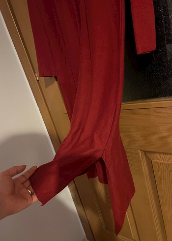 Bordo Uzun Kollu Triko Elbise Tunik - Görsel 2