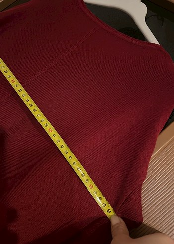 Bordo Uzun Kollu Triko Elbise Tunik - Görsel 5