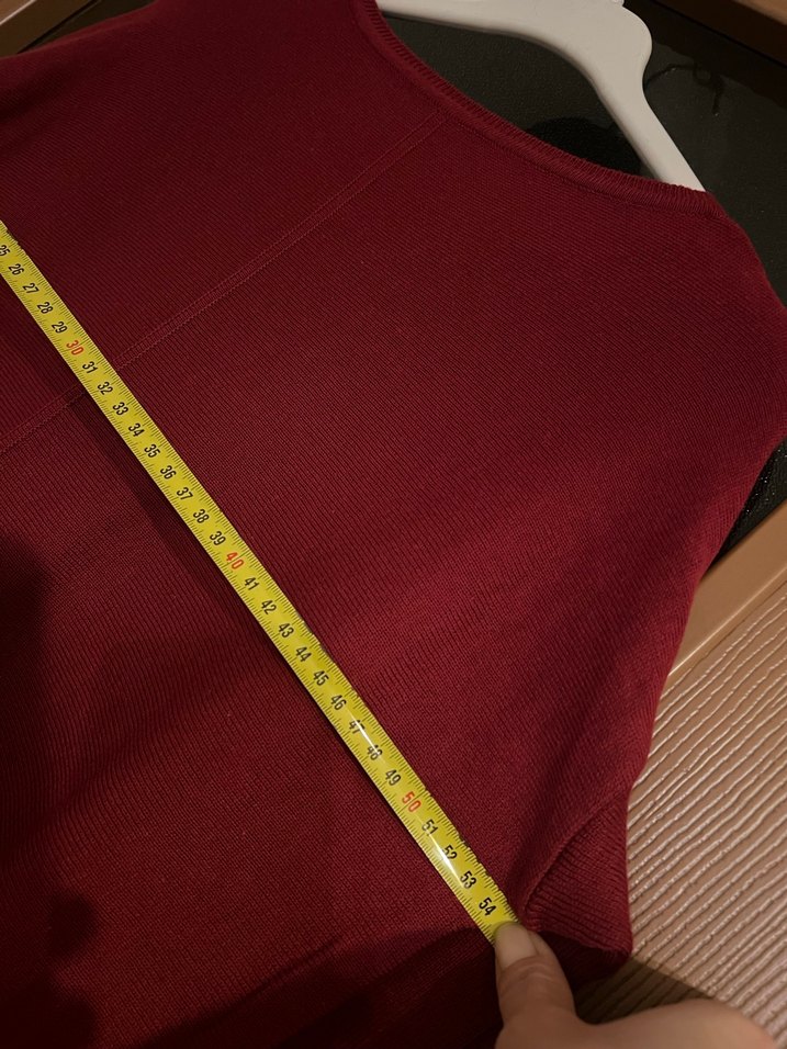 Bordo Uzun Kollu Triko Elbise Tunik - Görsel 5