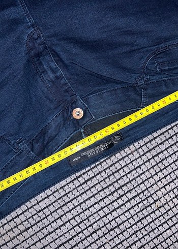 Düğmeli Lacivert Kadın Jean - Görsel 3