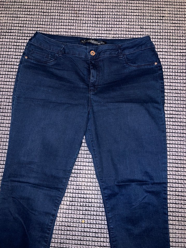 Düğmeli Lacivert Kadın Jean - Görsel 2