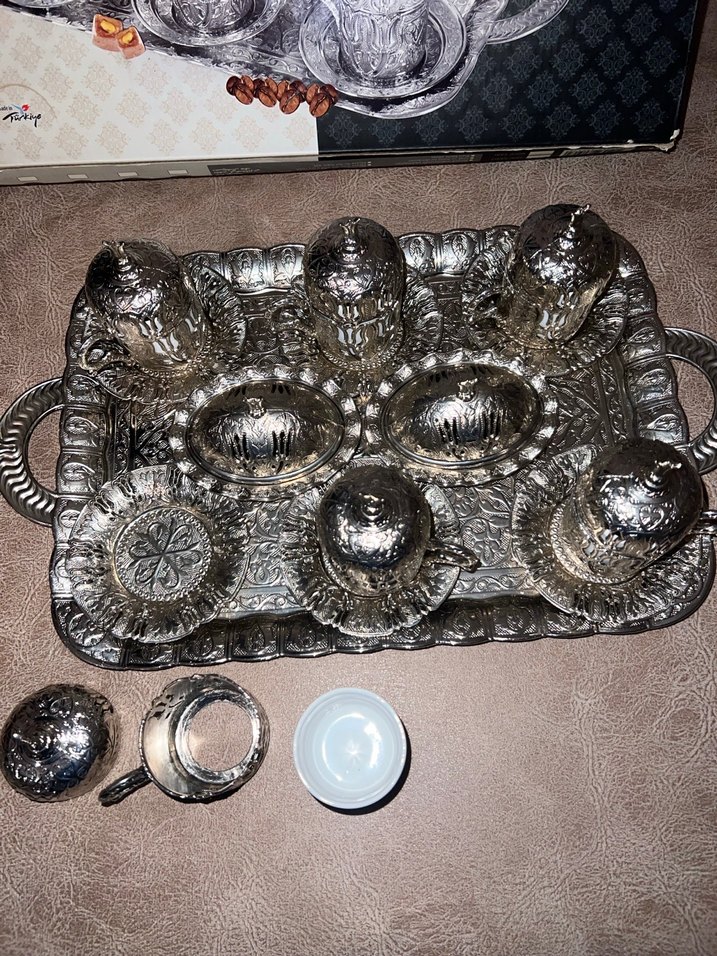 Gümüş Osmanlı Kahve Fincanı Seti - Görsel 3