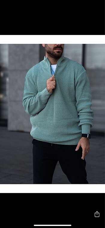 Selanik Model Yarım Fermuarlı Triko