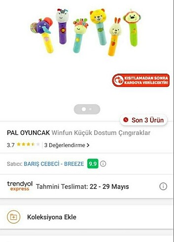 Beden Renk WİNFUN KÜÇÜK DOSTUM ÇINGIRAK