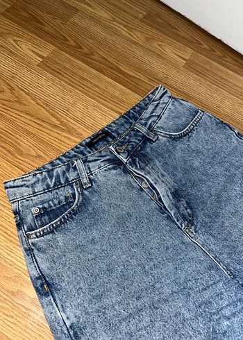 36 Beden mavi Renk Mavi Kot Mini Şort - Rahat Kesim