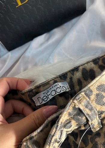 32 Beden Kahverengi Leopar Desenli Midi Kadın Kumaş Pantolon