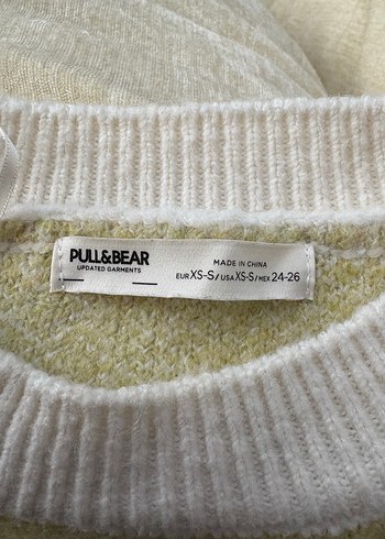 xl Beden sarı Renk Pull and Bear Renkli Kazak