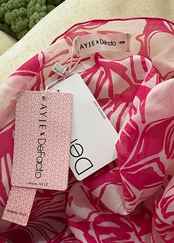 Ayje x Defacto Pembe Desenli Plaj Eteği - Görsel 8