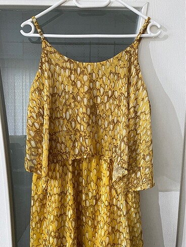 Diğer Sarı renk rahat yazlık günlük elbise