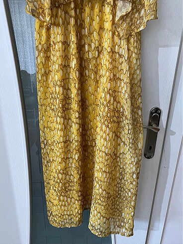 xxl Beden Sarı renk rahat yazlık günlük elbise