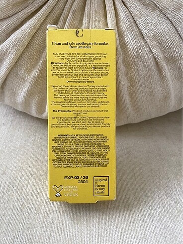 Beden Cosmed renkli güneş kremi 50 faktör 30 ml