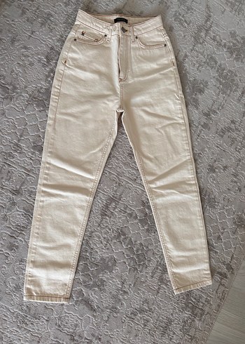 32 Beden Bej Kadın Midi Boy Regular Fit Kot Pantolon
