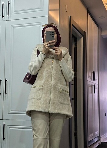 m Beden camel Renk Angora kürk