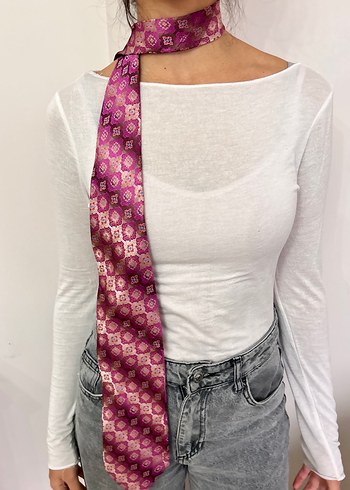 Pastel Pembe Bohem Kravat - Görsel 3