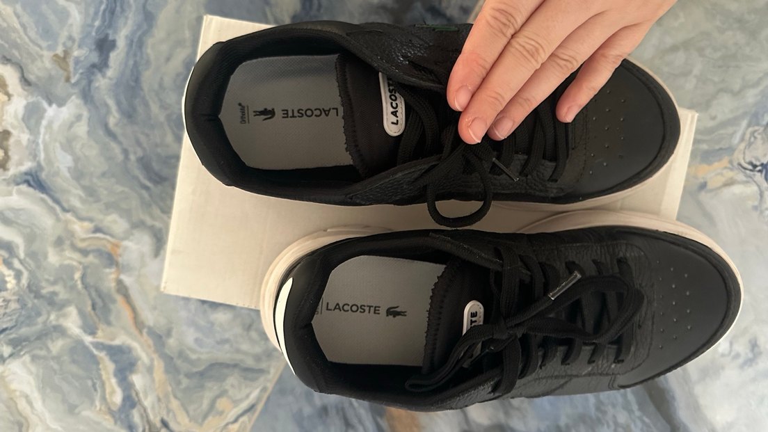 Siyah Bağcıklı Lacoste Spor Ayakkabı - Görsel 5