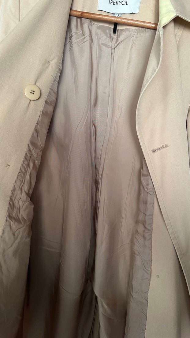 Bej Midi Kadın Trençkot - Görsel 3