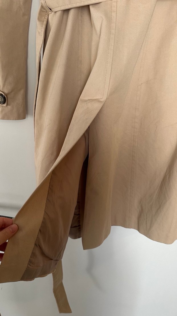 Bej Midi Kadın Trençkot - Görsel 5