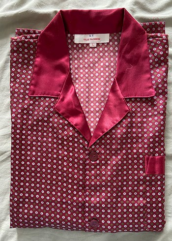 ERKEK Saten Bordo Uzun Kollu Pijama Takımı - Görsel 5